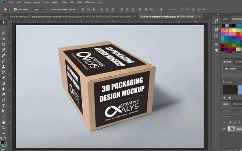 thiết kế hộp giấy bằng photoshop